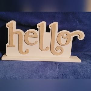 "HELLO" Stand up Cutout Letter Sign